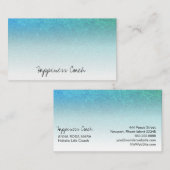 *~* TURQUOISE BLUE AQUA White Gradient Glitter Visitekaartje (Voorkant / Achterkant)