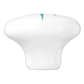 Turquoise Blue Atomic Starburst Mid Century Style Keramische Knop (Zijkant)