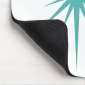 Turquoise Blue Atomic Starburst midden eeuw Muismat (Hoek)