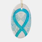 Turquoise Blue Awareness Ribbon Angel Ornament (Rechts)