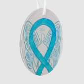 Turquoise Blue Awareness Ribbon Angel Ornaments Ornament (voorkant)