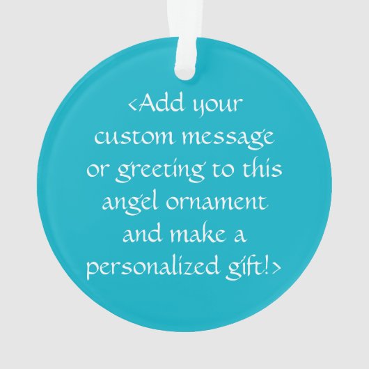 Turquoise Blue Awareness Ribbon Angel Ornaments Ornament (achterkant)