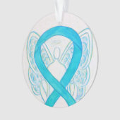 Turquoise Blue Awareness Ribbon Angel Ornaments Ornament (voorkant)