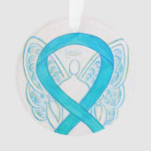 Turquoise Blue Awareness Ribbon Angel Ornaments Ornament (voorkant)