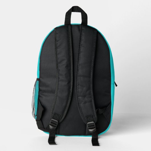 Turquoise Blue Backpack Bedrukte Rugzak (Achterkant)