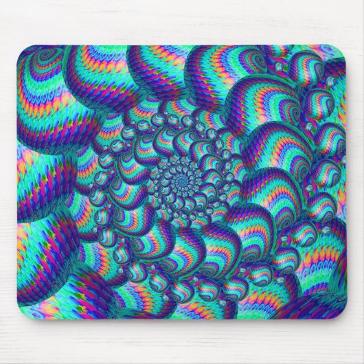 Turquoise Blue Balls Fractal Pattern Muismat (Voorkant)