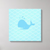 Turquoise Blue Beauful Whale Canvas Afdruk (Voorkant)