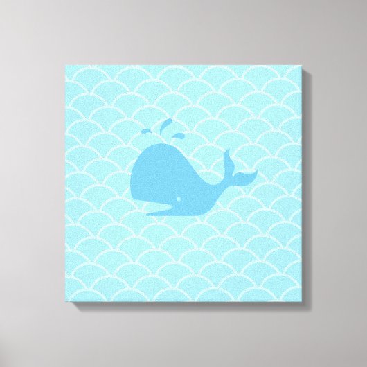 Turquoise Blue Beauful Whale Canvas Afdruk (Voorkant)