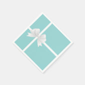 Turquoise Blue Big White Bow Bridal Shower Servet (Hoek)