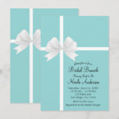 Turquoise Blue Big White Bow Vrijgezellenfeest Kaart (Voorkant / Achterkant)