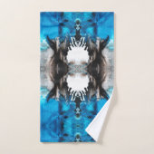 Turquoise Blue, Black and White Abstract Bad Handdoek (Handdoek)