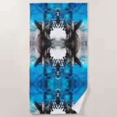 Turquoise Blue, Black and White Abstract Strandlaken (Voorkant)