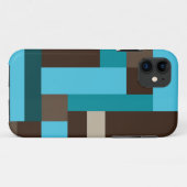 Turquoise Blue Blauwgroen & Brown Geometric Modern Case-Mate iPhone Case (Achterkant (horizontaal))