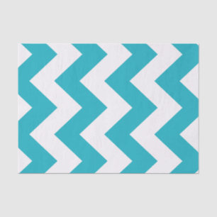 Turquoise Blue Bold Mod Chevron Tissuepapier