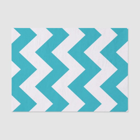 Turquoise Blue Bold Mod Chevron Tissuepapier (Voorkant)