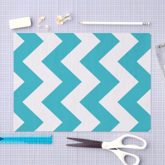 Turquoise Blue Bold Mod Chevron Tissuepapier (Craft)
