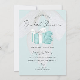 Turquoise Blue Bow Bridal Shower Kaart