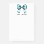 Turquoise Blue Bow Elegant Chique bureau Kantoor Post-it® Notes (Voorkant)