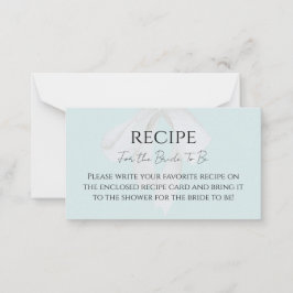 Turquoise Blue Bow Vrijgezellenfeest Recipe Kaart Notitiekaartje