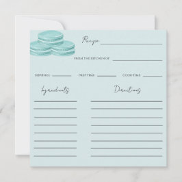 Turquoise Blue Bow Vrijgezellenfeest Recipe Kaart Notitiekaartje