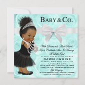 Turquoise Blue Breakfast Baby shower Kaart (Voorkant)