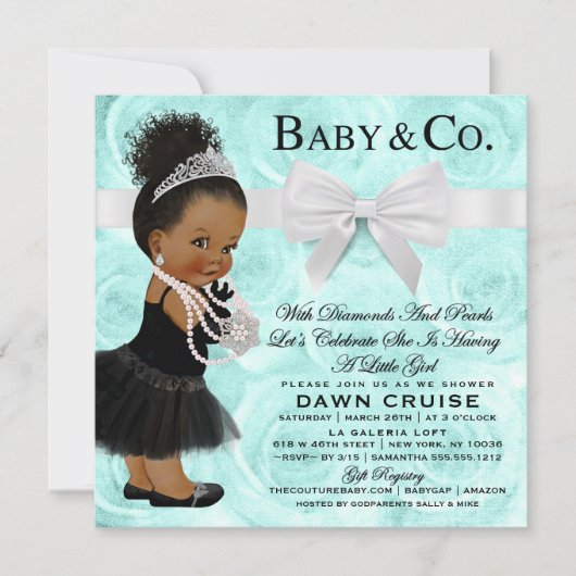 Turquoise Blue Breakfast Baby shower Kaart (Voorkant)