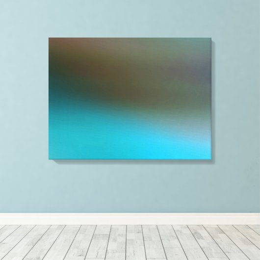 Turquoise Blue Brown en Grey #2 Modern Abstract Canvas Afdruk (Insitu (Houten vloer))