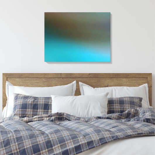 Turquoise Blue Brown en Grey #2 Modern Abstract Canvas Afdruk (Insitu (Slaapkamer))