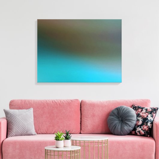 Turquoise Blue Brown en Grey #2 Modern Abstract Canvas Afdruk (Insitu (Woonkamer))