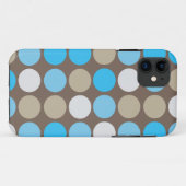 Turquoise Blue & Brown Stippen Modern Pattern Case-Mate iPhone Case (Achterkant (horizontaal))