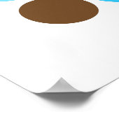 Turquoise Blue & Brown Stippen Modern Pattern Post Poster (Hoek)