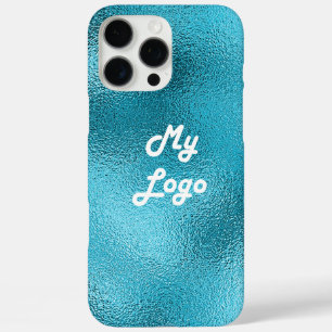Turquoise blue business logo iPhone 16 pro max hoesje