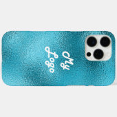 Turquoise blue business logo Case-Mate iPhone case (Achterkant (horizontaal))