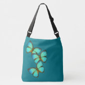 Turquoise Blue Butterflies Wildlife Canvas tas (Voorkant)