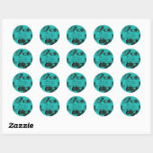 Turquoise Blue Butterfly Wedding Hartelijk dank, S Ronde Sticker (Vel)