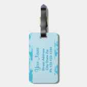 Turquoise Blue Camo Camouflage Name Persoonlijk Bagagelabel (Achterkant verticaal)