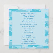 Turquoise Blue Camouflage Party Event Kaart (Achterkant)