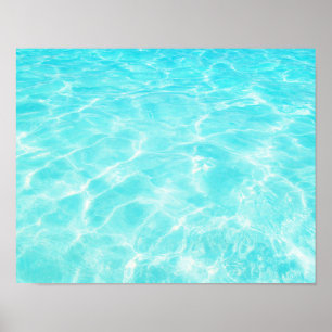 Turquoise Blue Carribean Ocean Beach Poster