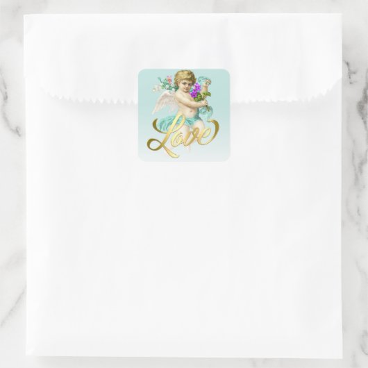 Turquoise Blue Cherub Sticker (Tas)