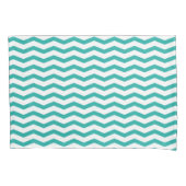 Turquoise blue chevron zig zag patroon pillowcase kussensloop (Voorkant)