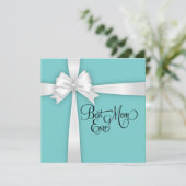 Turquoise Blue Classic Best Mam Ever Feestdagenkaart (Staand voorkant)