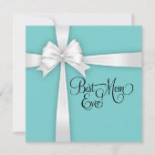 Turquoise Blue Classic Best Mam Ever Feestdagenkaart (Voorkant)