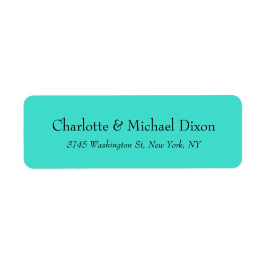Turquoise Blue Classic stijlvol elegante familiena Etiket (Voorkant)