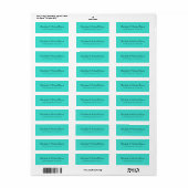 Turquoise Blue Classic stijlvol elegante familiena Etiket (Full Sheet)