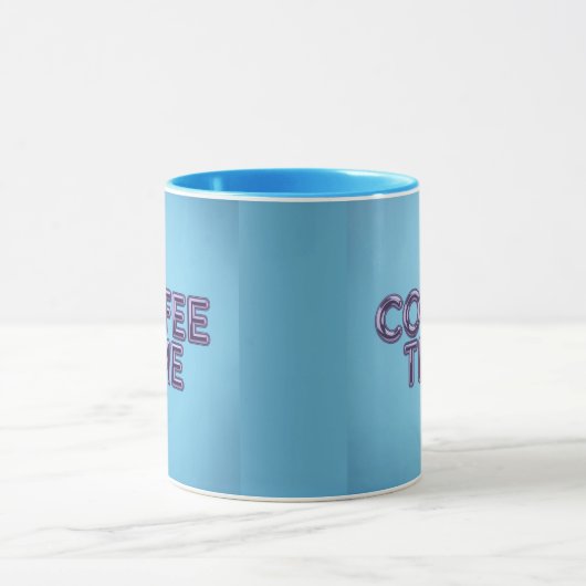 Turquoise Blue Coffee Time Purple Text Mug Mok (Midden)