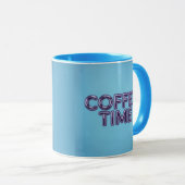 Turquoise Blue Coffee Time Purple Text Mug Mok (Voorkant rechts)