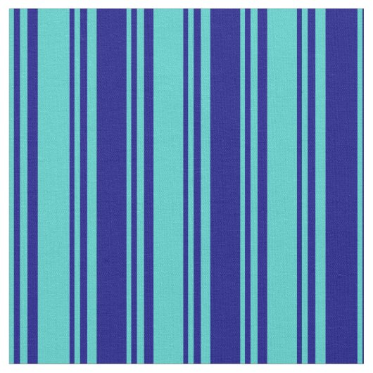 Turquoise & Blue Colored Stripes/Lines Pattern Stof (Close Up)
