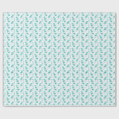 Turquoise Blue Cooking Kitchen Utiers Abstract Cadeaupapier (Vlak)