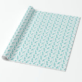 Turquoise Blue Cooking Kitchen Utiers Abstract Cadeaupapier (Uitgerold)