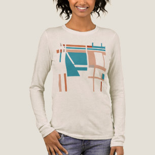 Turquoise Blue Coral Rust MCM-geïnspireerde vierka Tri-Blend Shirt